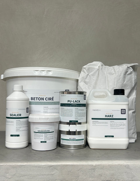 Unser Beton Ciré Set - Von Grundierung bis Versiegelung alles drin