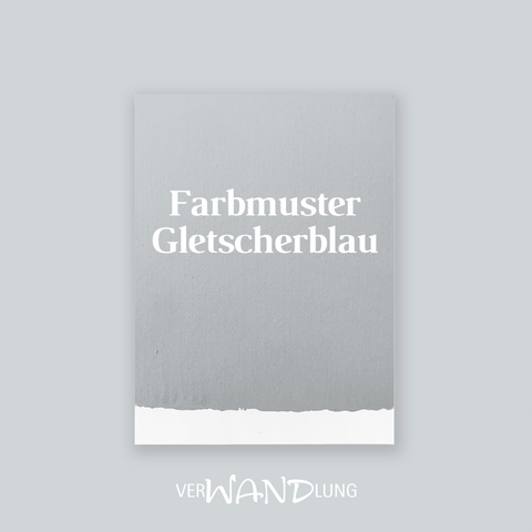 Farbmuster Gletscherblau von VerWANDlung.  