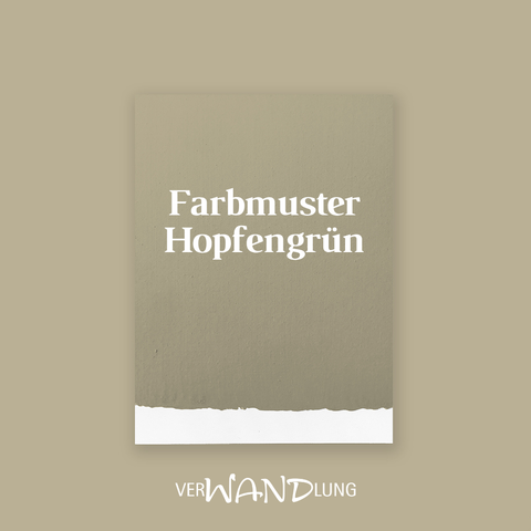 Farbmuster Hopfengrün von VerWANDlung.  