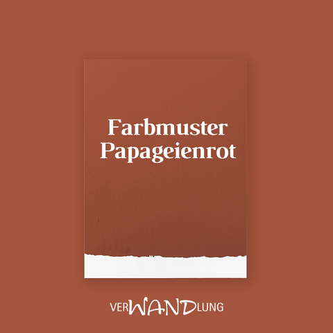 Farbmuster Papageienrot von VerWANDlung.